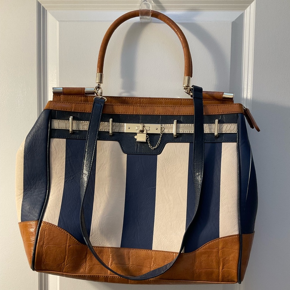 River Island striped satchel
